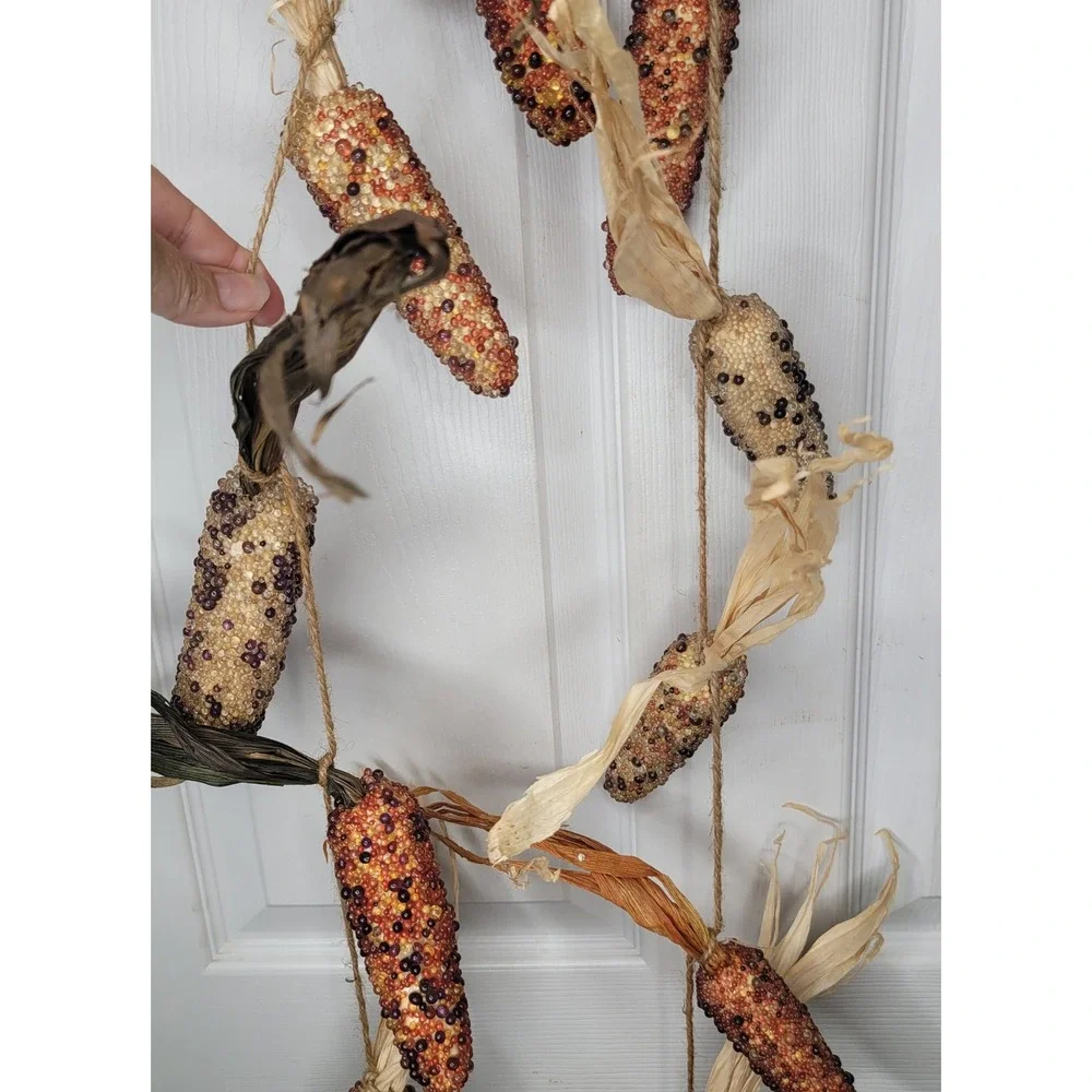 2 Sheas Wildflower Co Beaded Indian Corn Garland Fall Harvest Thanksgiving Decor